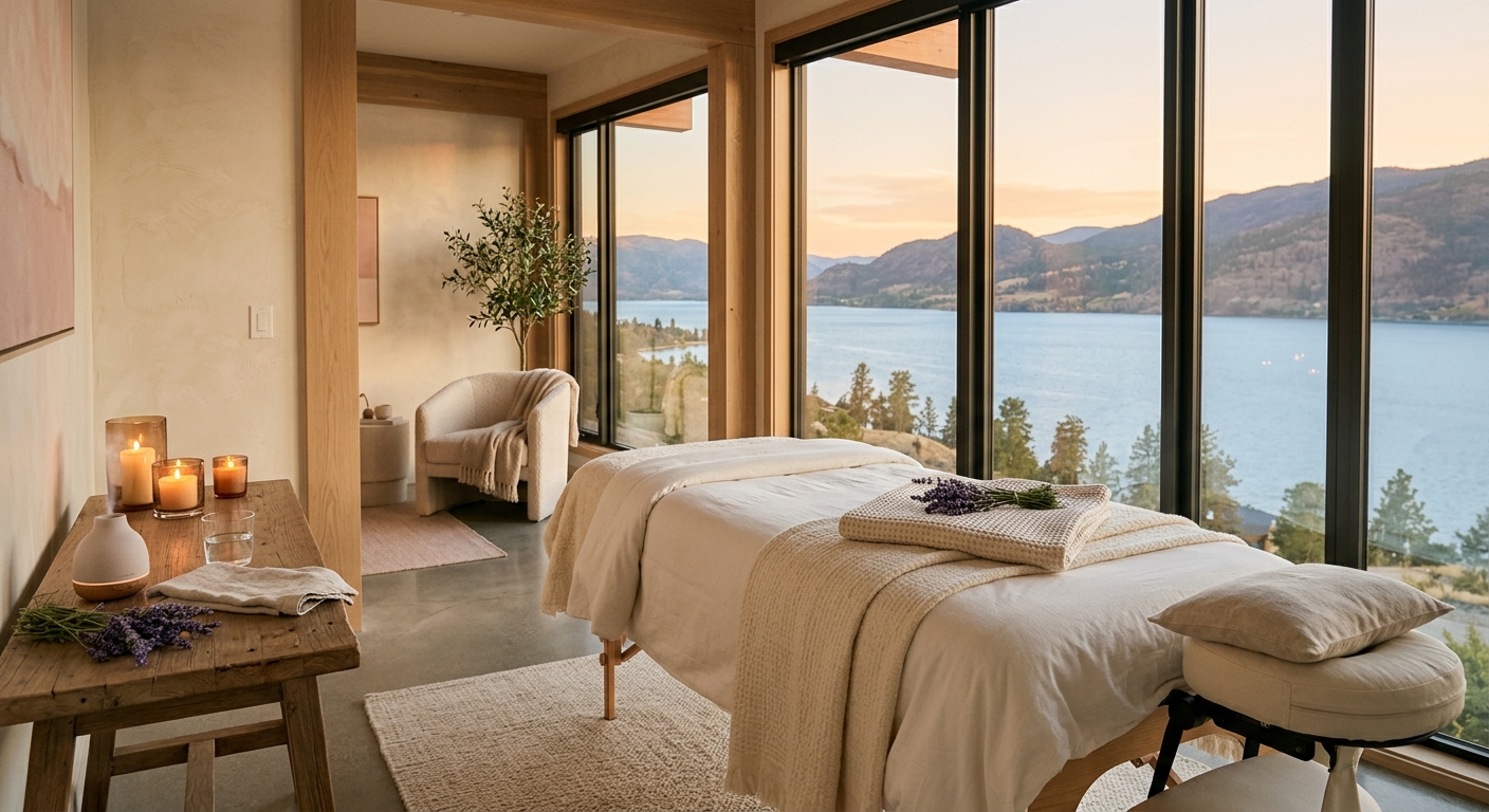 Relaxing in-home mobile massage setup in Kelowna